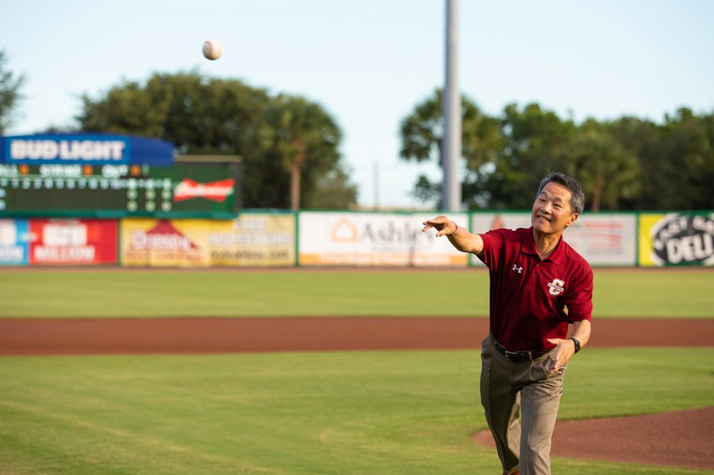 president hsu pitching baseball