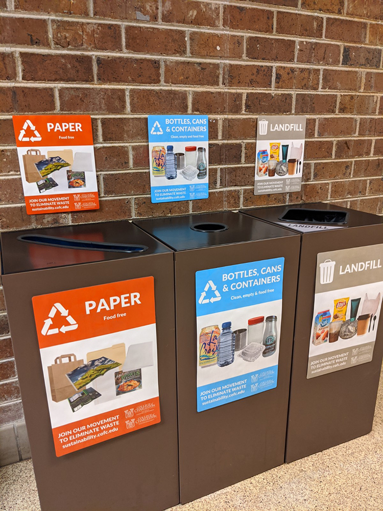 recycling bins