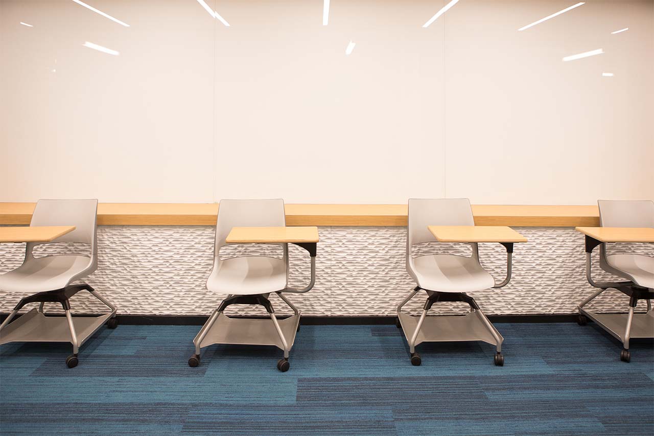 empty chairs in RITA classroom