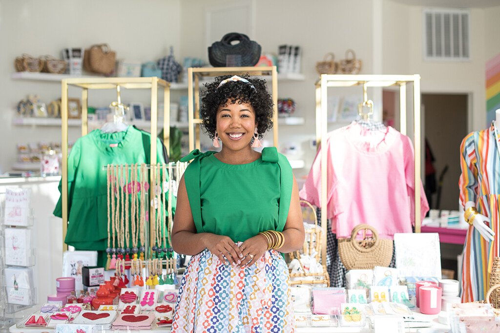mimi striplin in her store the tiny tassel