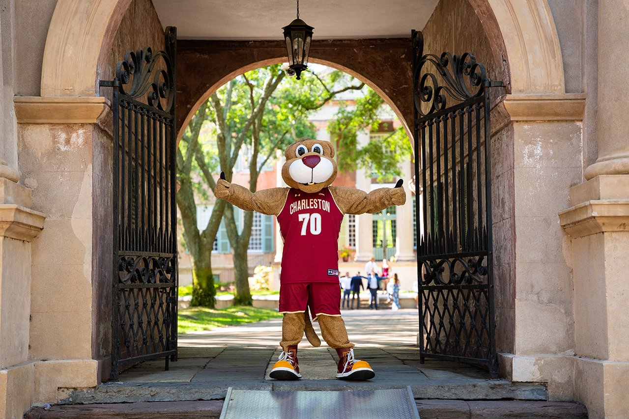 Clyde the Cougar around College of Charleston campus