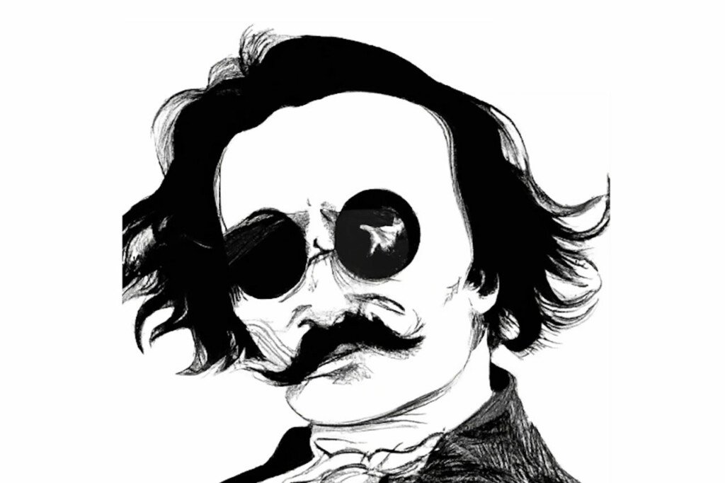 drawing of edgar allan poe
