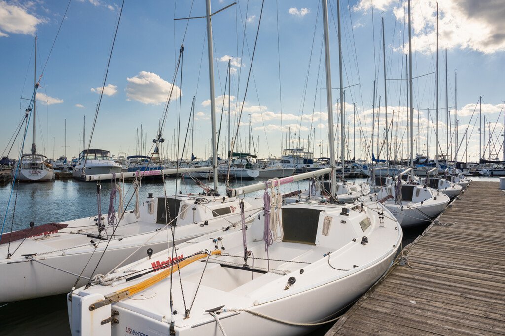 J/22 keelboats at CofC Sailing Center