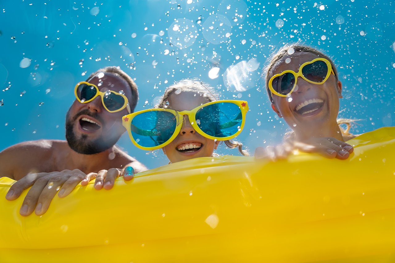 Family having fun on summer vacation