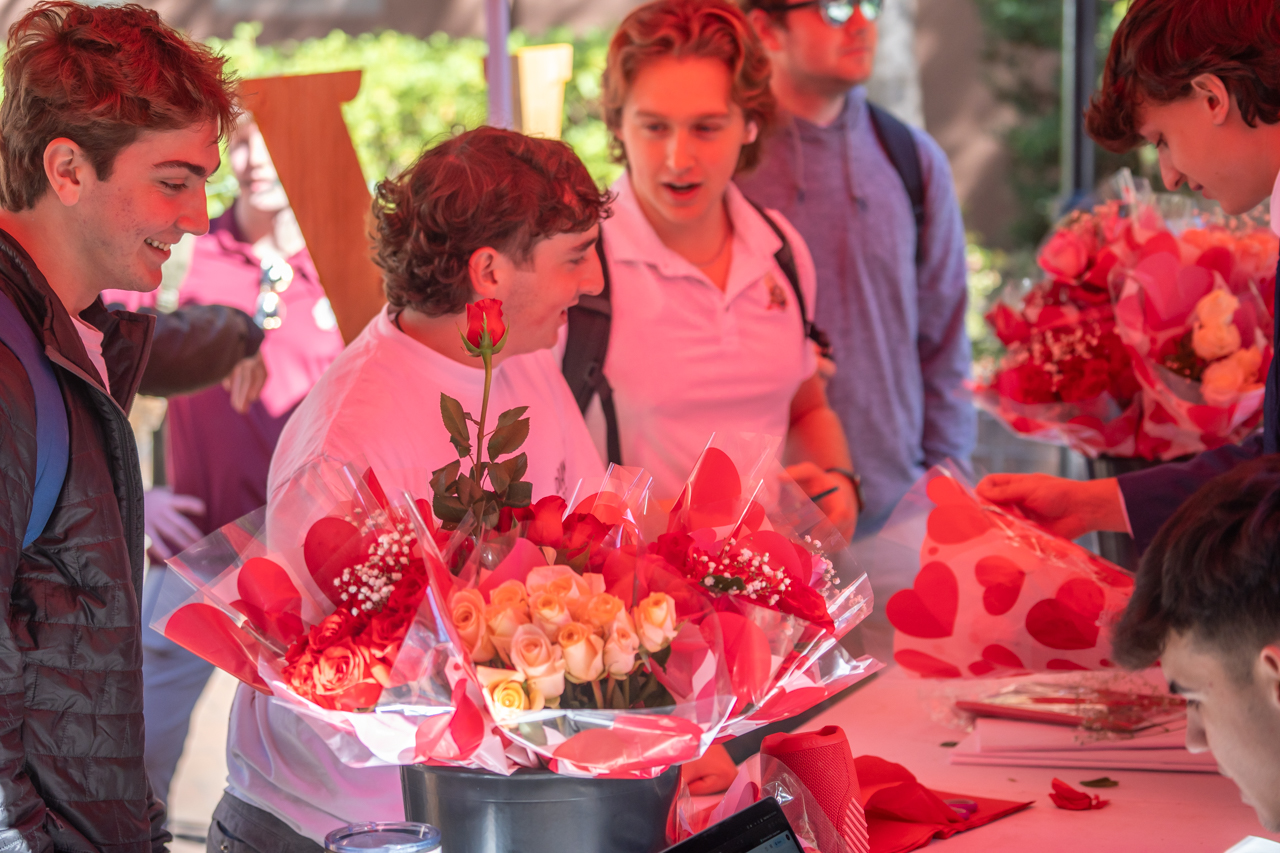 Fraternity sells flowers for Valentines Day