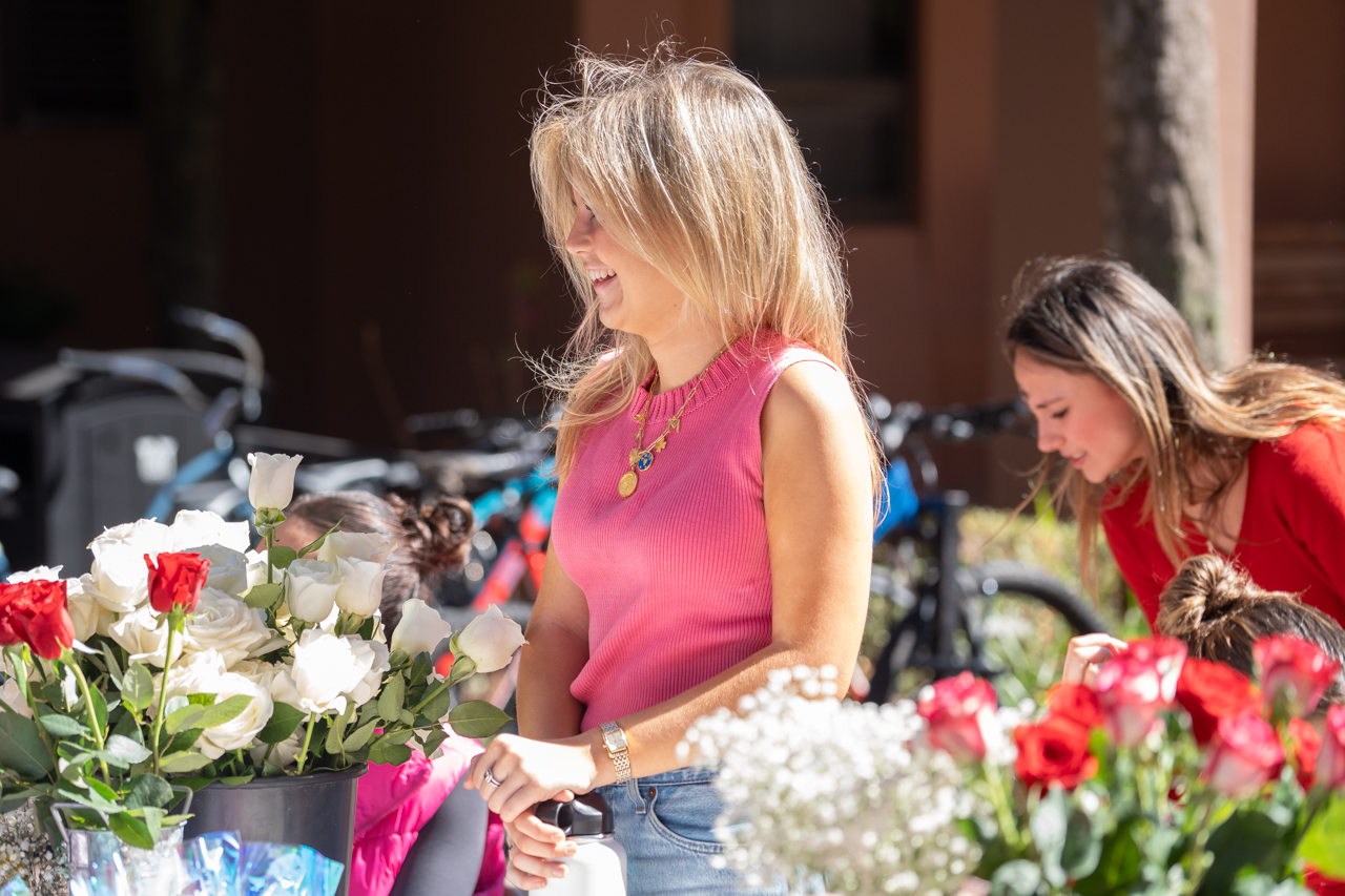 sorority sells flowers on valentines day 