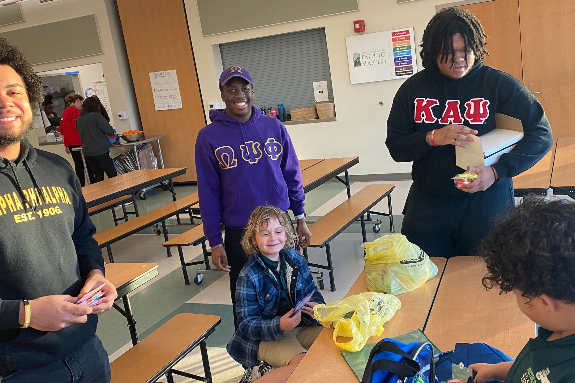 students volunteer at Meeting Street Academy