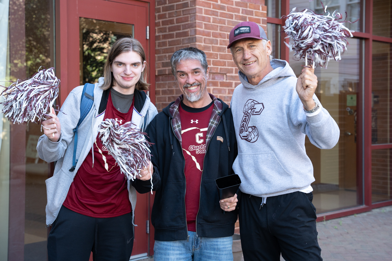 Fans outside of TD Arena to send off the College of Charleston's Mens Basketball team to NCAA playoff game 