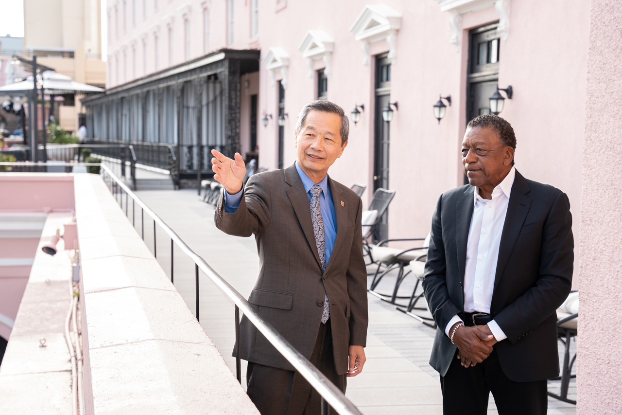 President Hsu with Bob Johnson in Charleston 