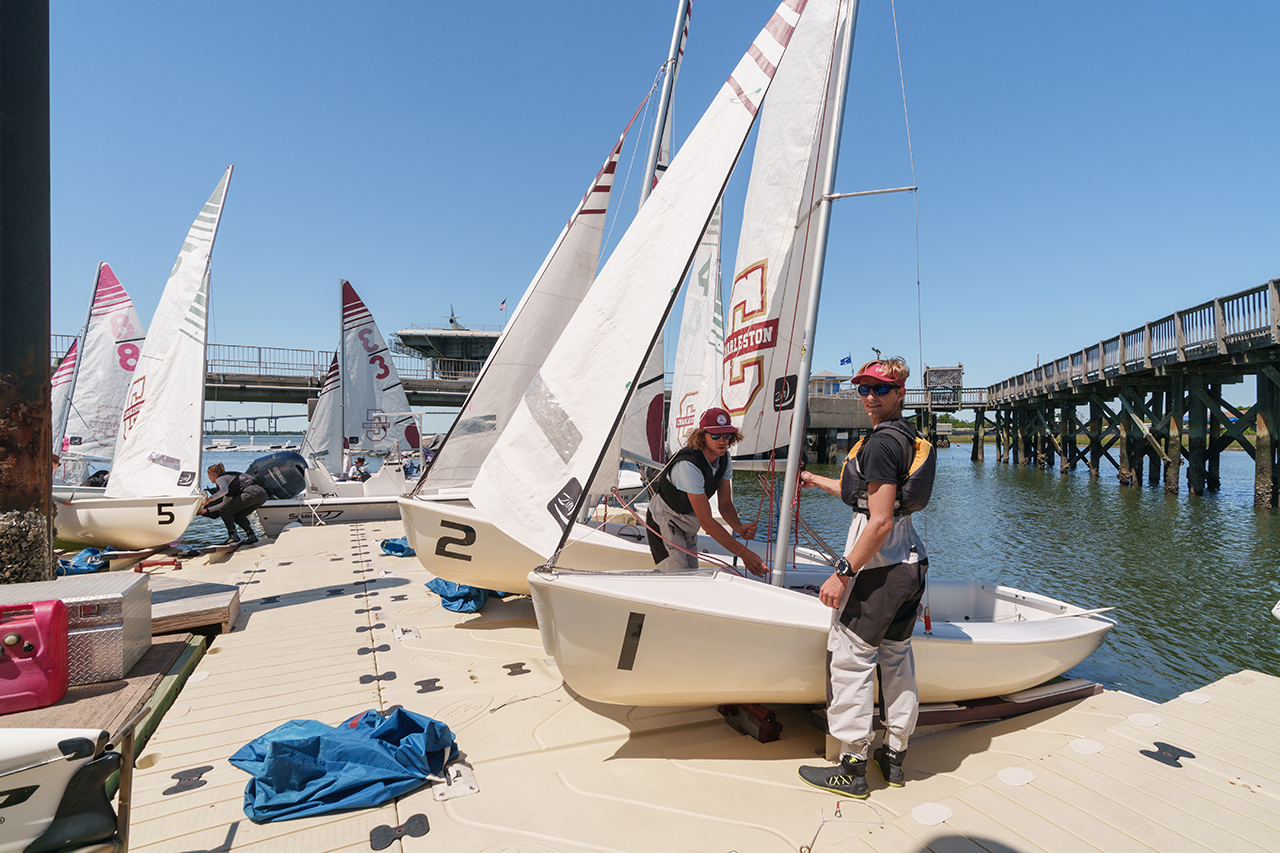 getting the sail boats ready 