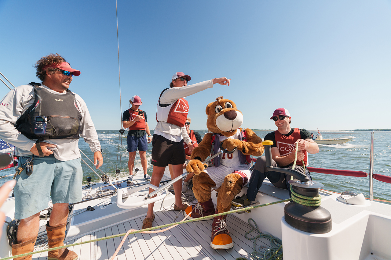 Clyde sails with the College of Charleston Crew Team