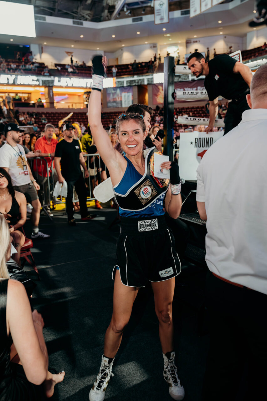 female boxer wins at the battle of the bricks at TD Arena