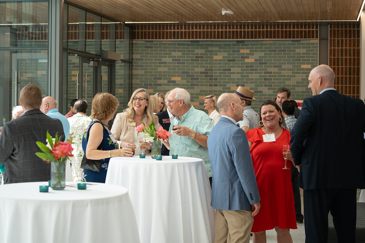 gathering in the new Simons center 