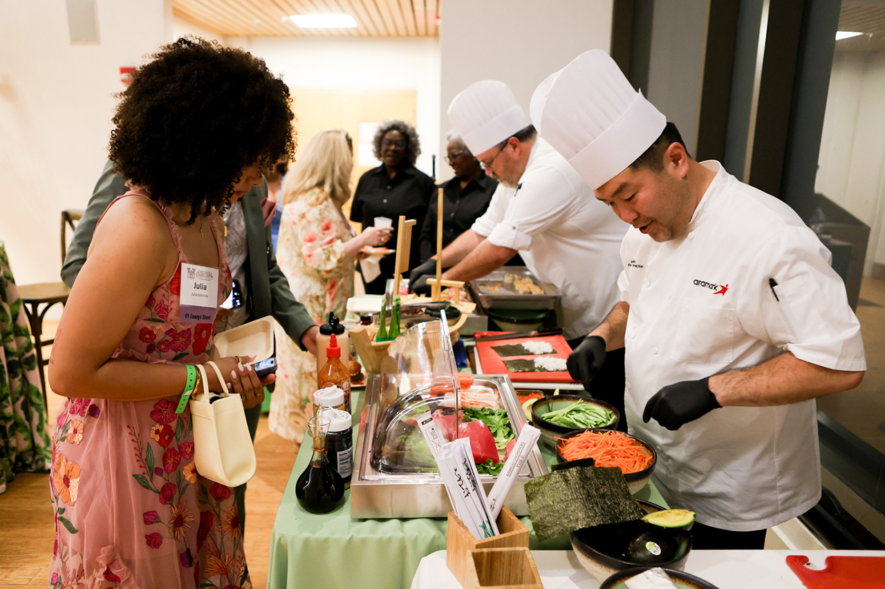 chef prepare food for the Charleston Alumni Event 