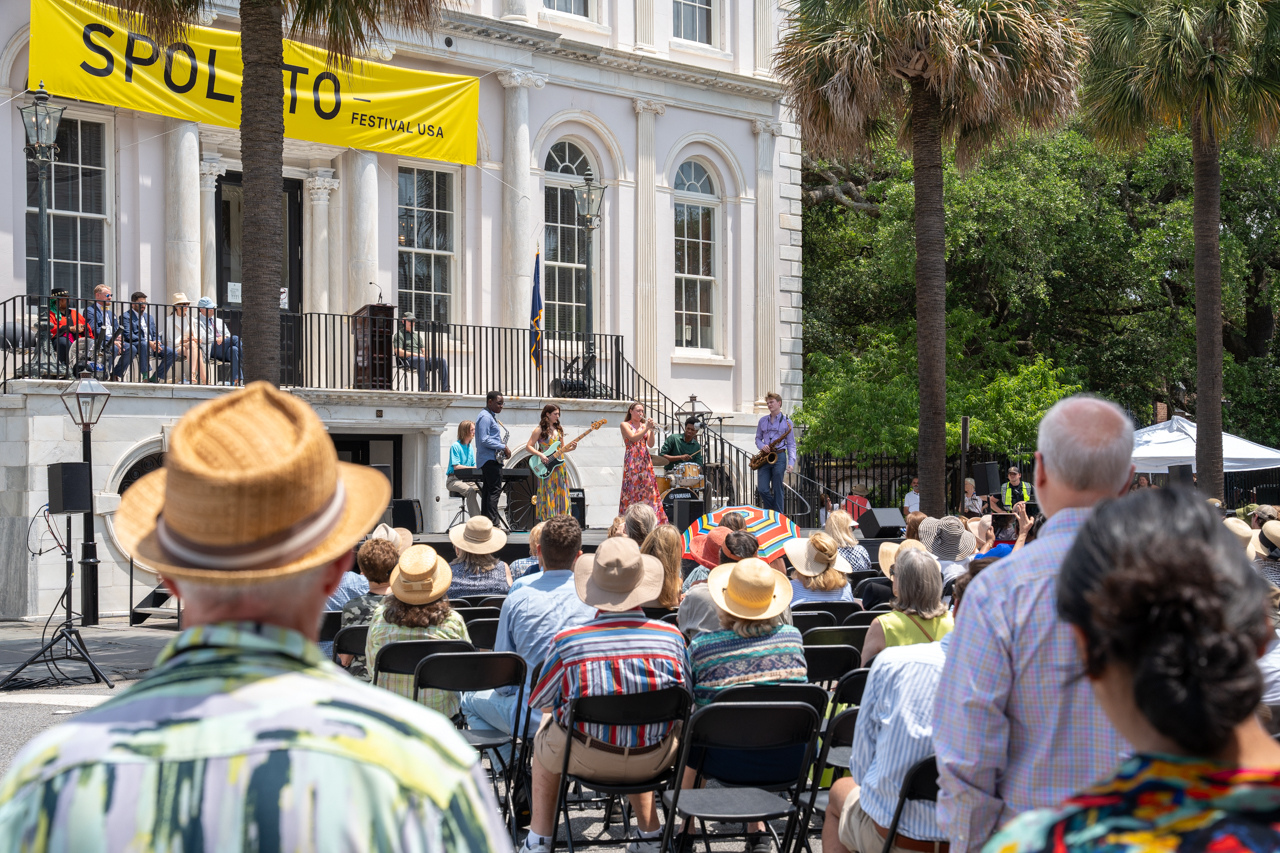 audience watches at 2024 Spoleto Festival Opening in Charleston