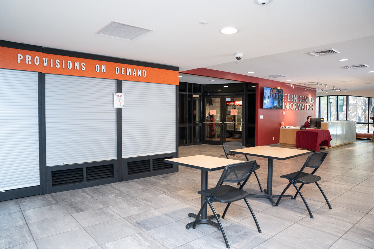 lobby of the Stern Center before renovations