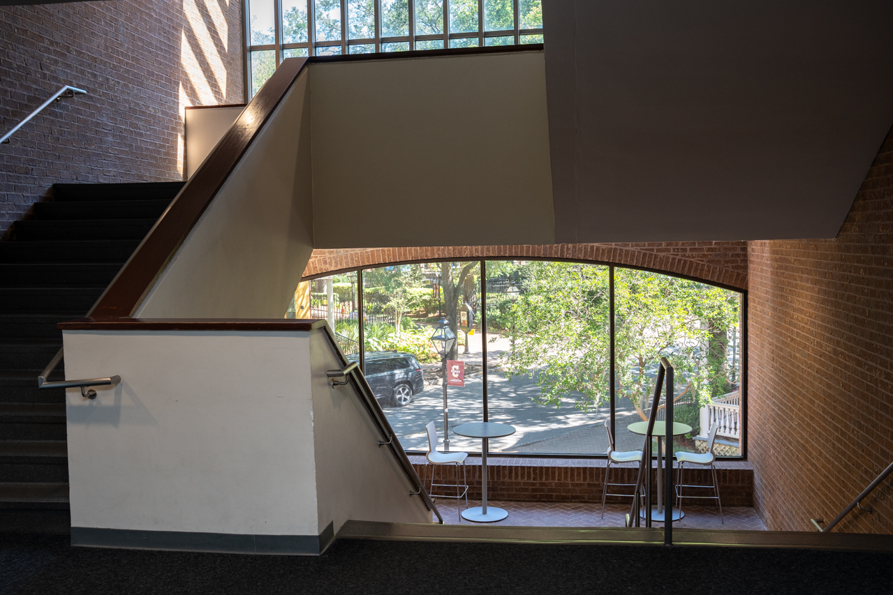 stairwell in the Stern Center 