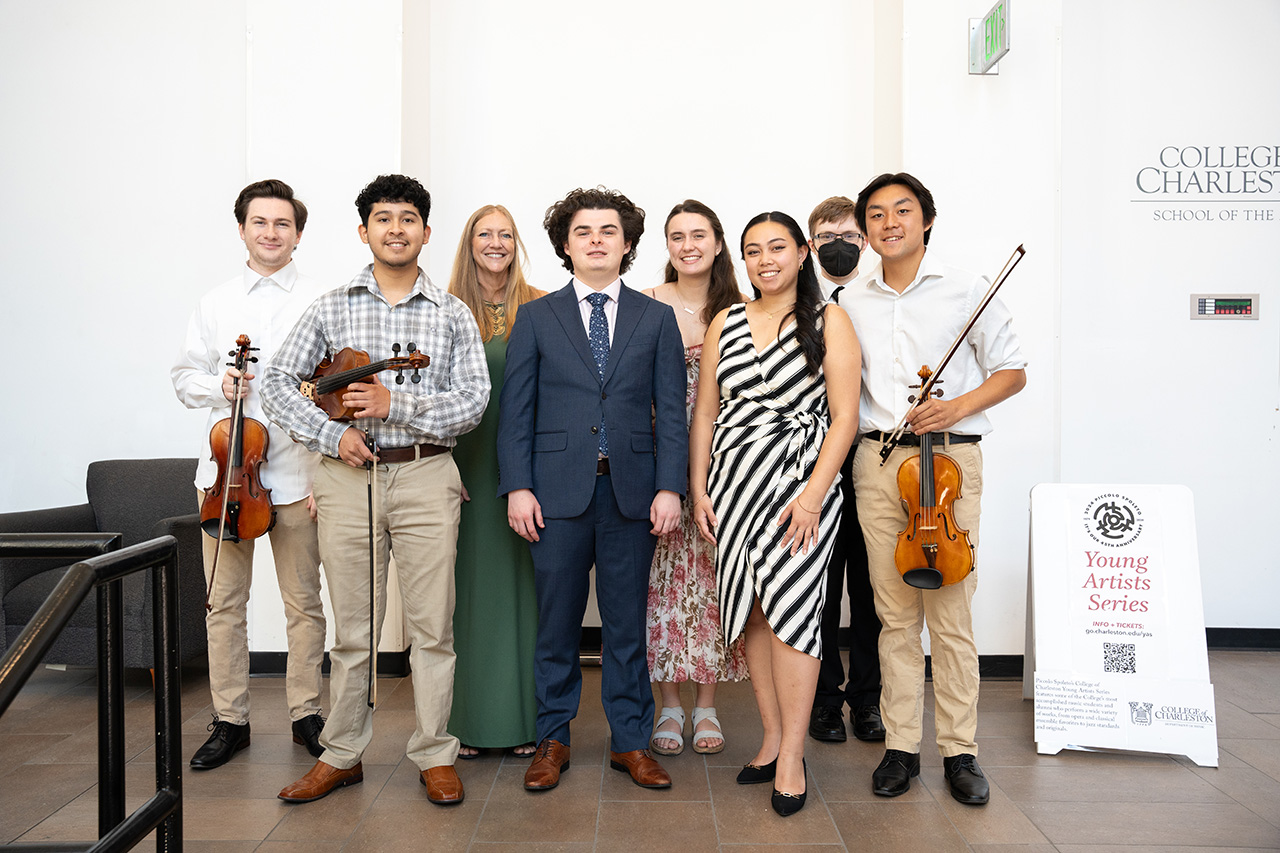 Young Artist Series group photo of students who play instruments 