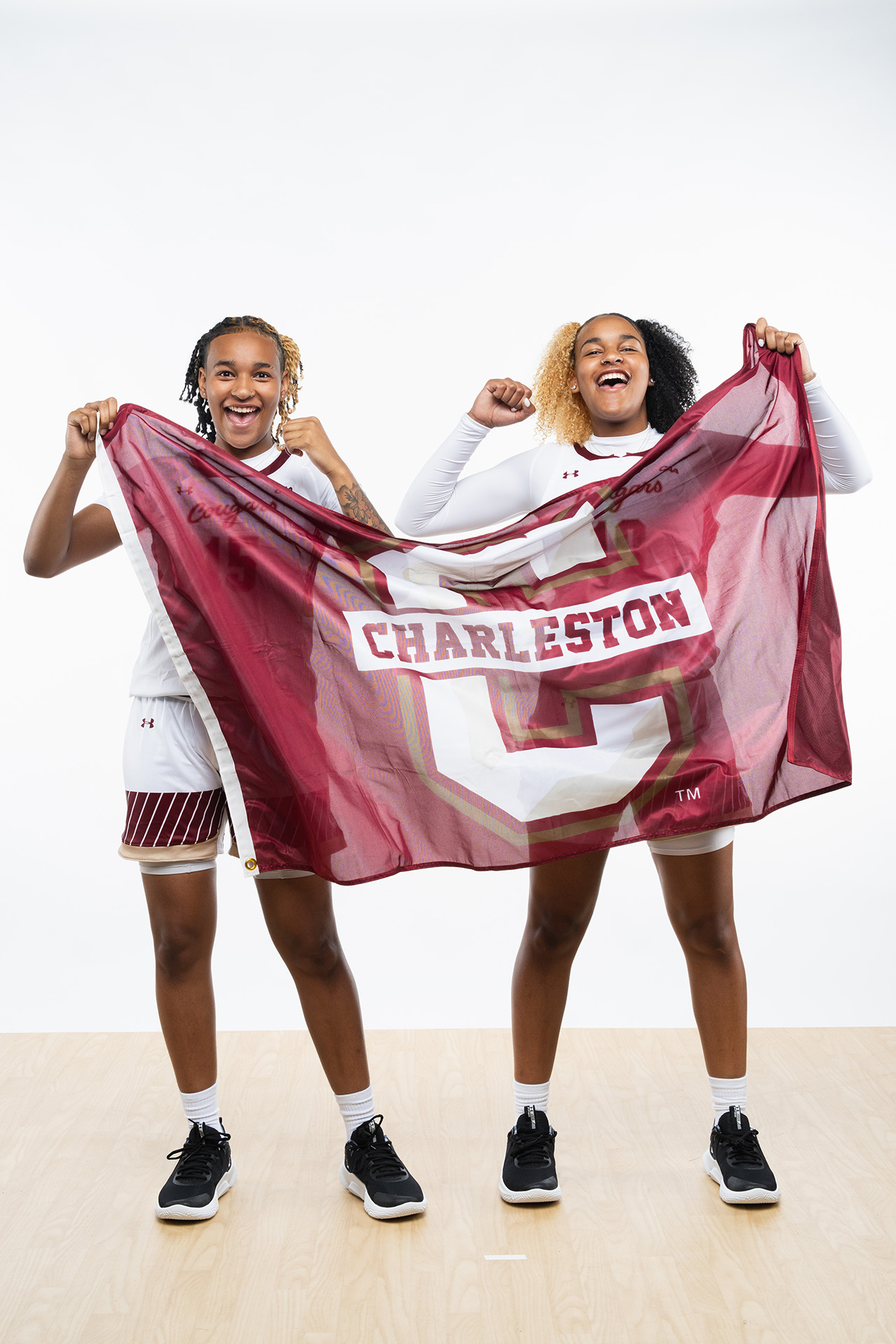 College of Charleston's Women's Basketball team in the studio