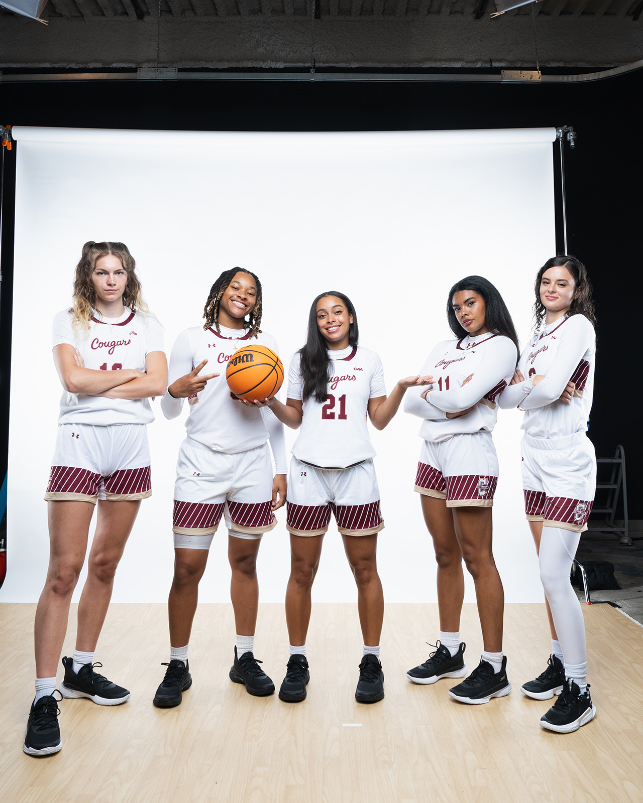 College of Charleston's Women's Basketball team in the studio