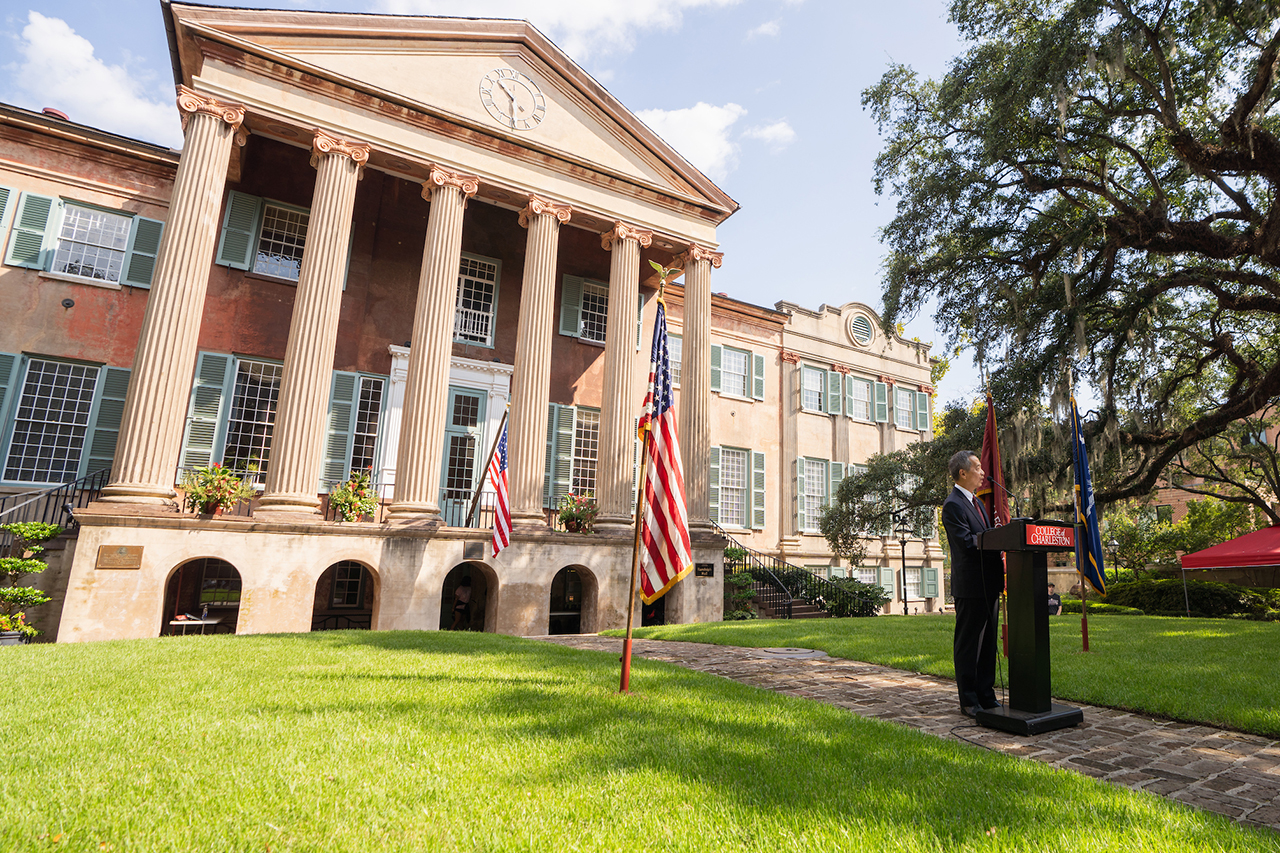 Hsu in front of Randolph