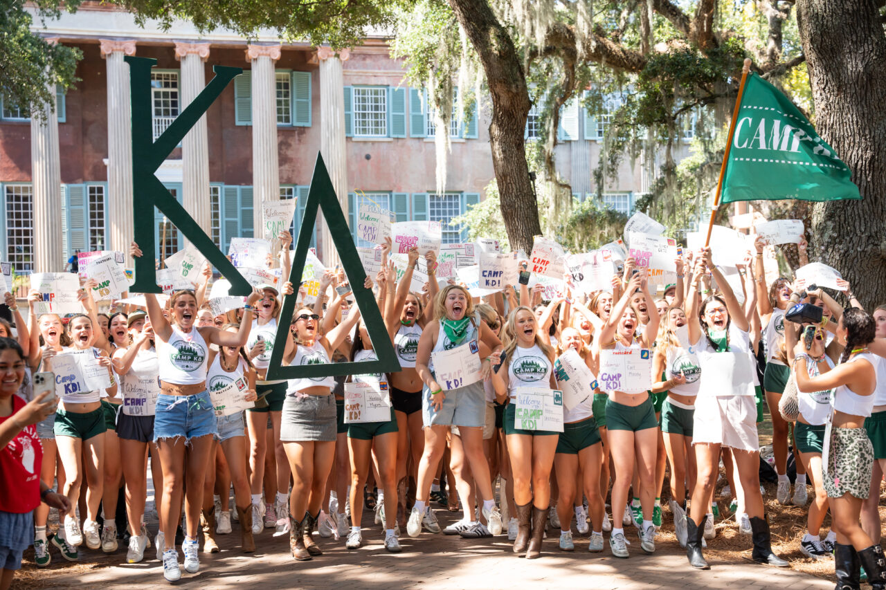 Sorority's host Panhellenic Bid Day in the Cistern War