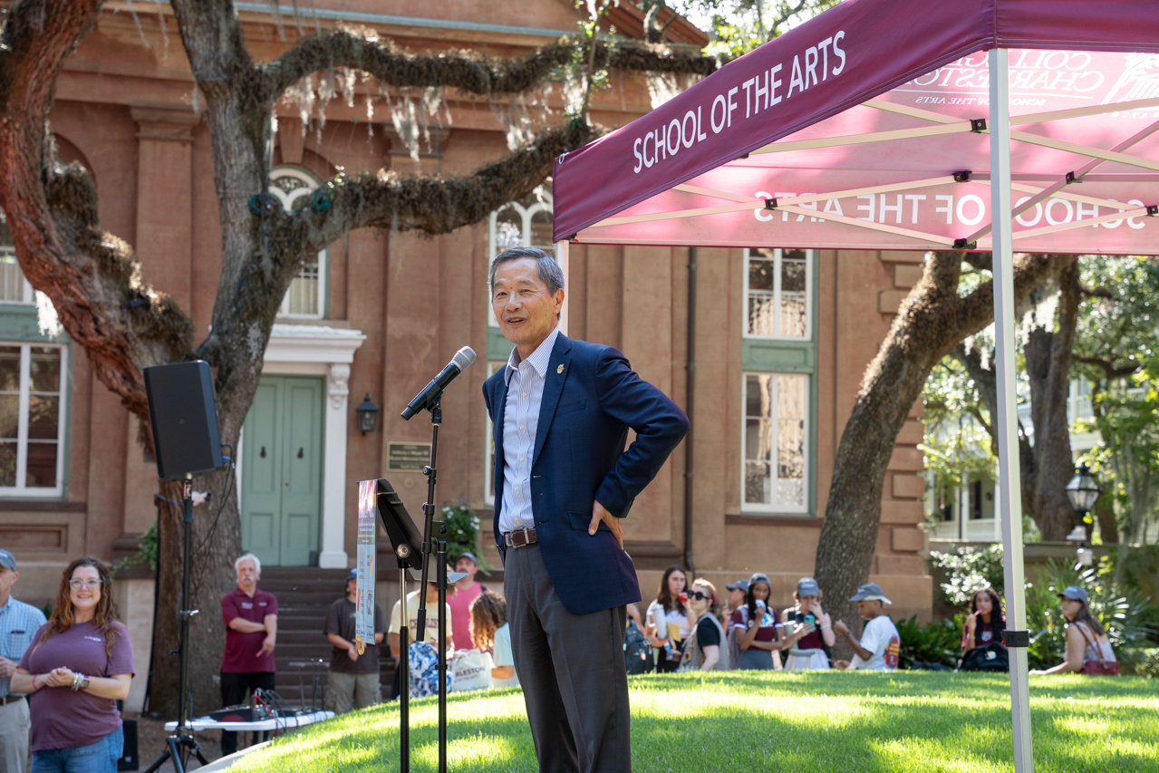 President Hsu at SOTA Kickoff event in the Cistern Yard 