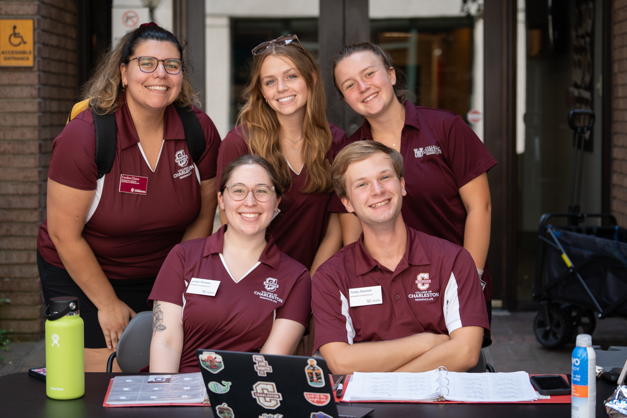 team of helpers on move in day at the college 