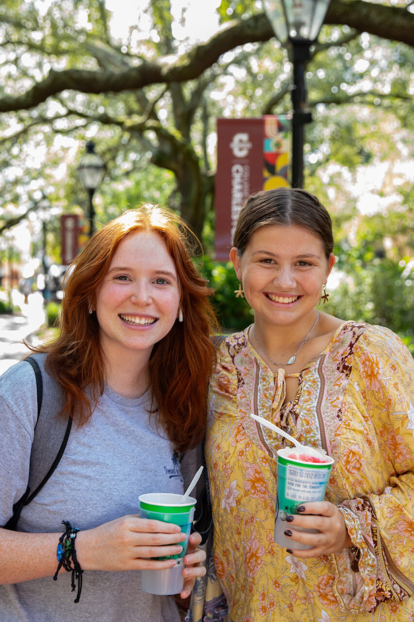 Students get free Kona Ice at CAB Break the Ice Event.