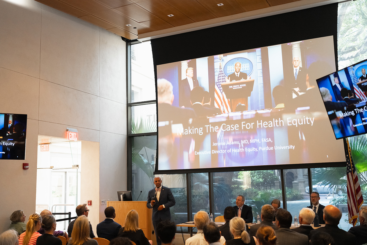 Dr. Jerome Craig, US surgeon general speaks to class on Civility Initiative in the Craig Auditorium