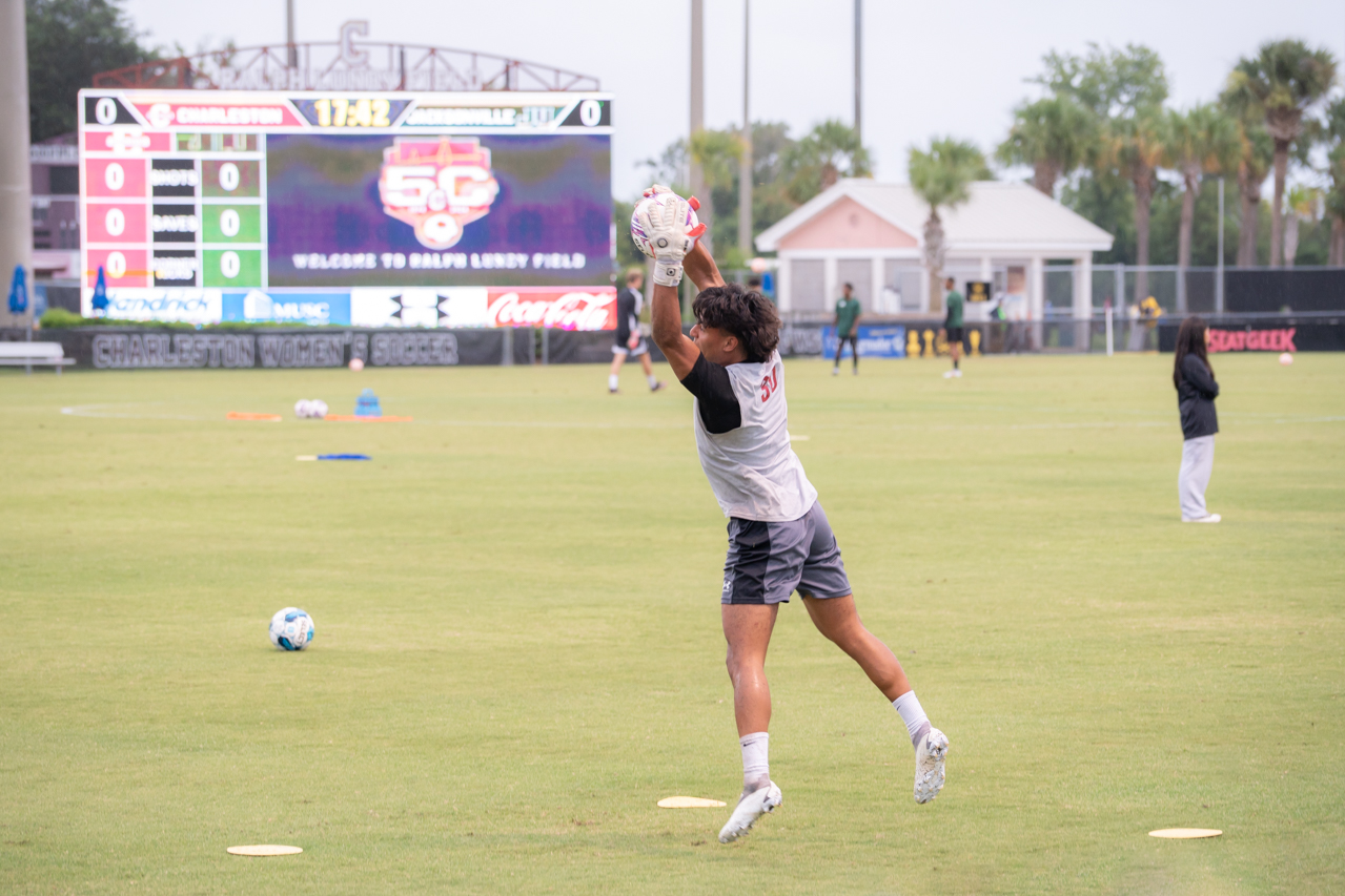 warming up before the game 