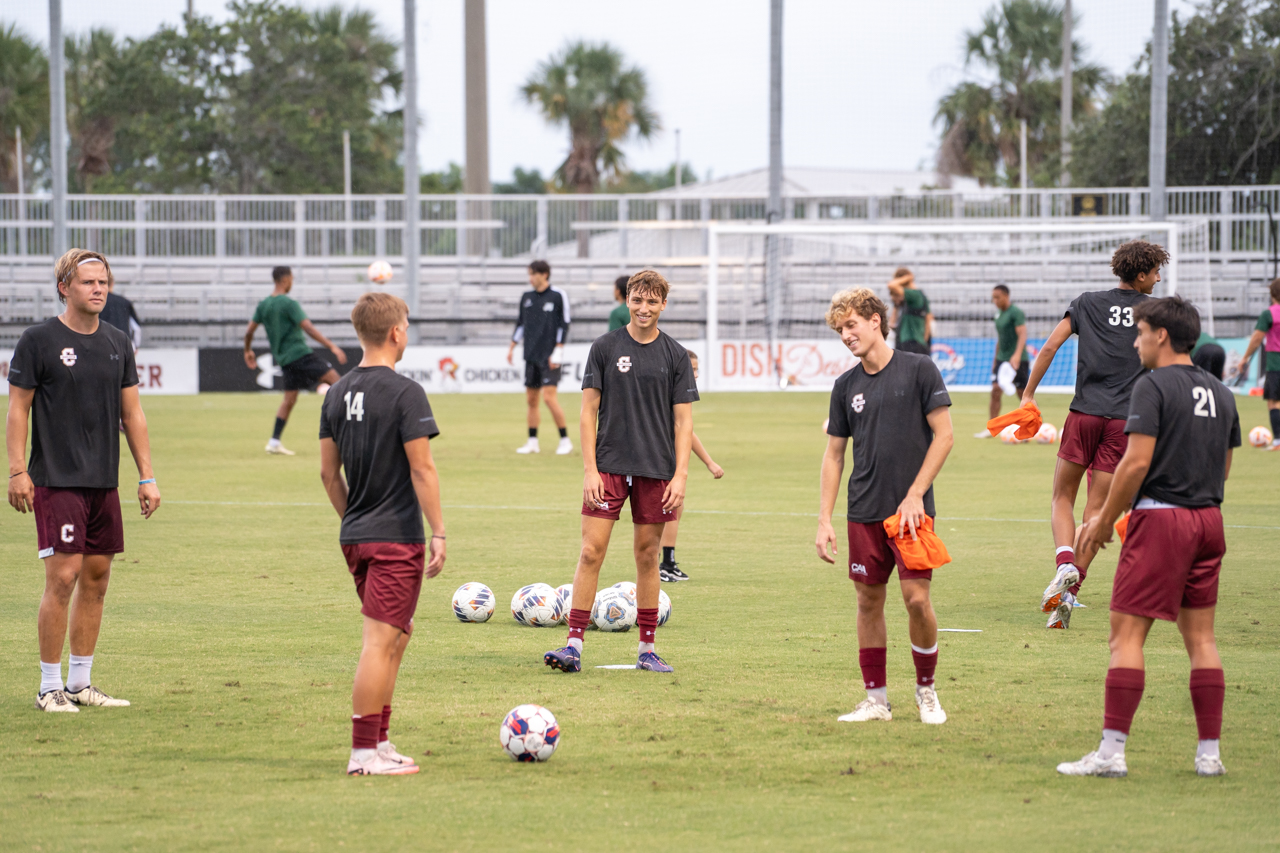 warming up before the soccer game 