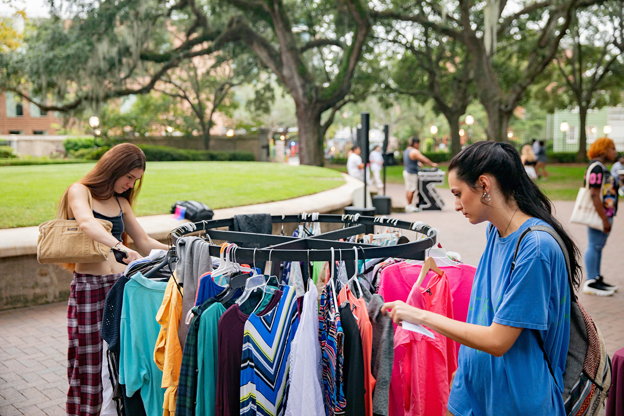 Students browsing the CSD Free Store at HLC Multicu