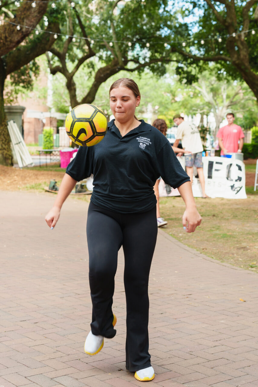 Playing soccer at Best Fest 