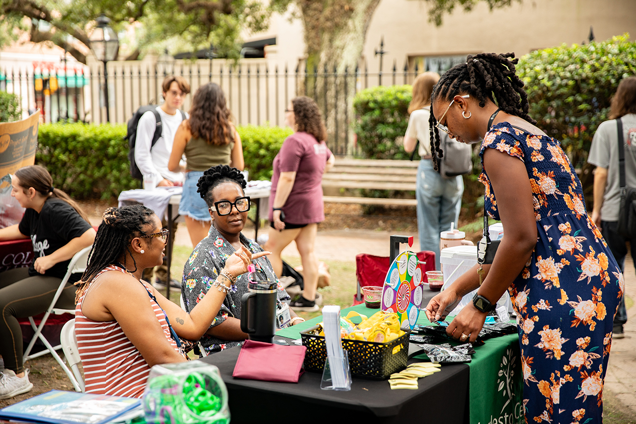 A variety of booths set up in the Cistern for the Involvement Fair.