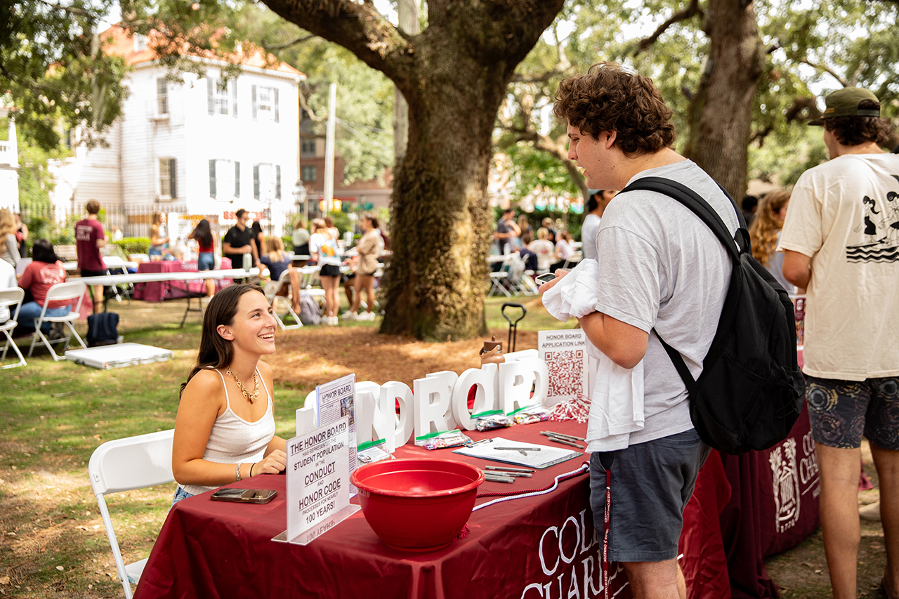 A variety of booths set up in the Cistern for the Involvement Fair.