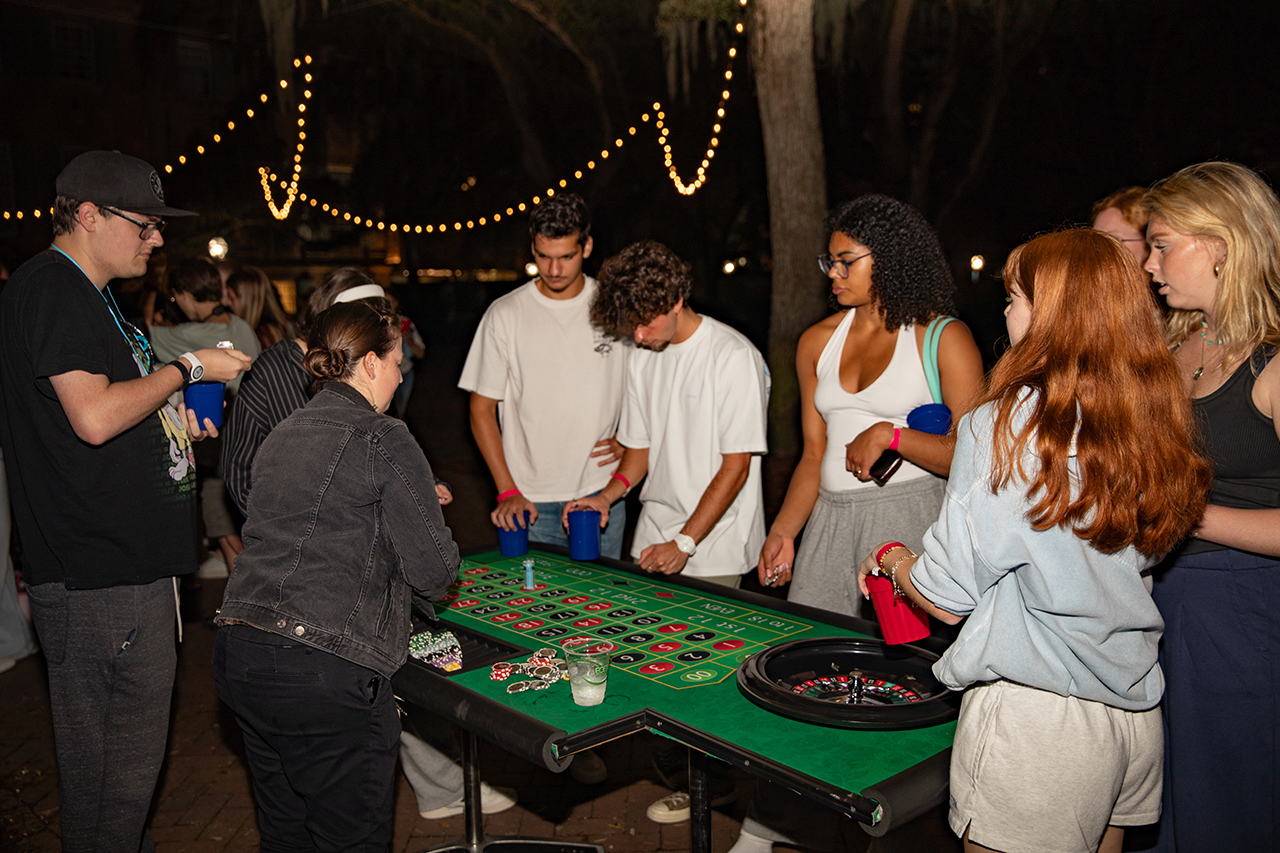 Students attend CAB's Casino Night.