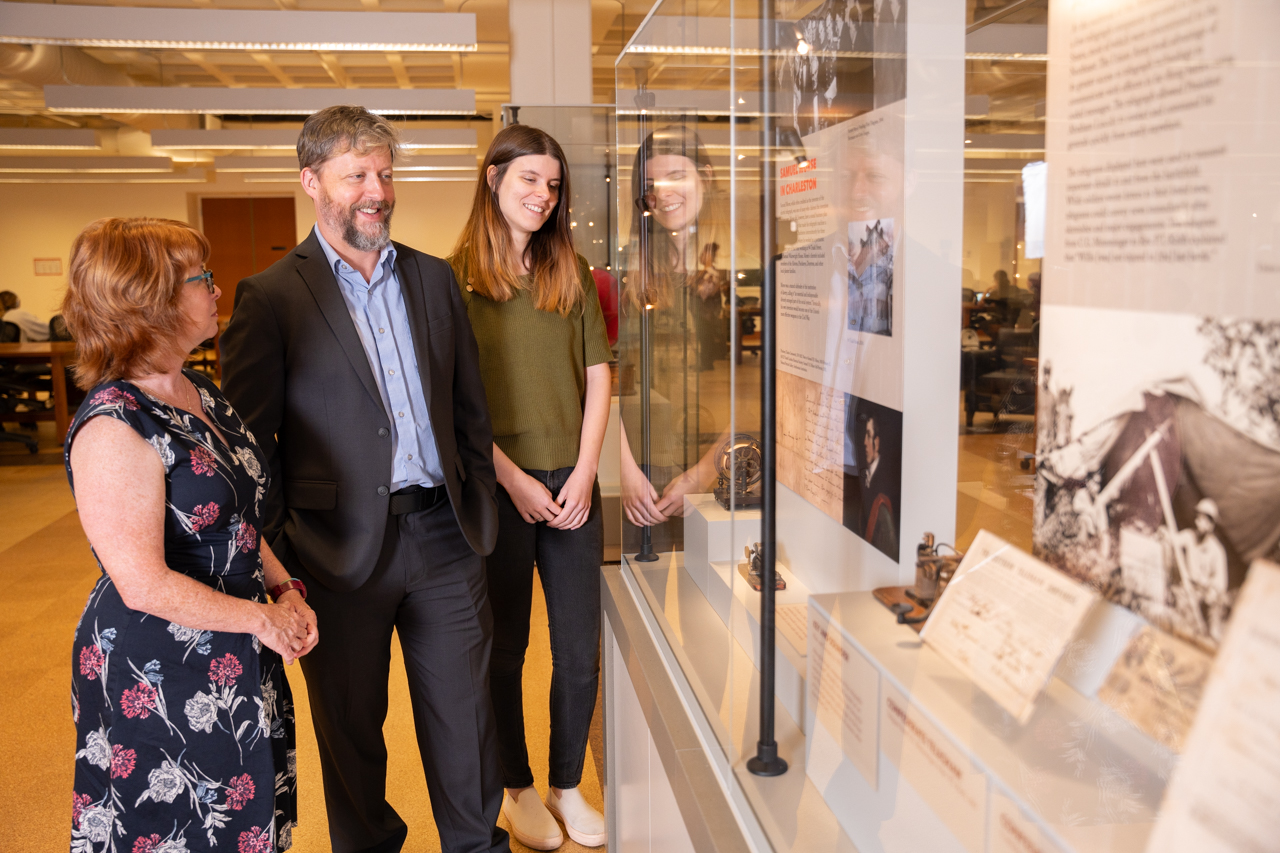 Curators of the new library exhibit Lighting Speed