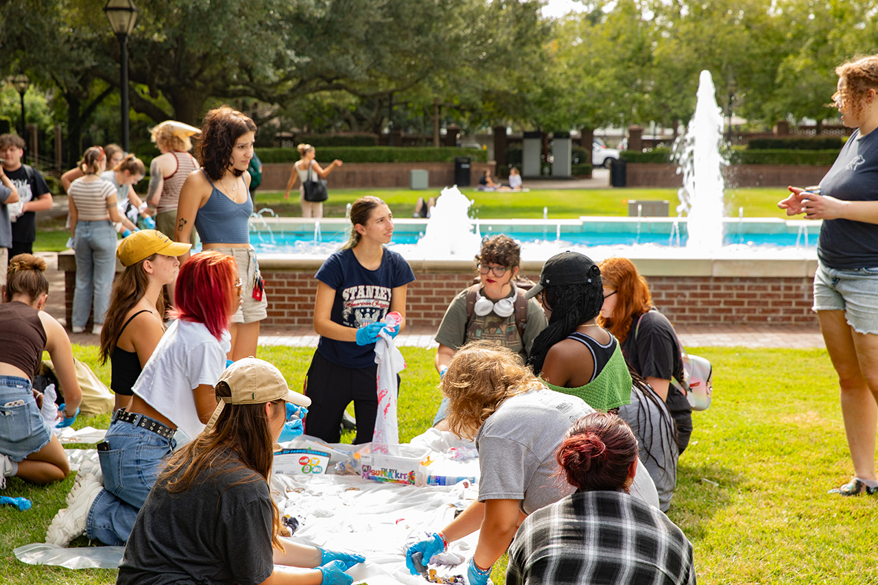 Students attend Tie Dye with Pride in Rivers Green.