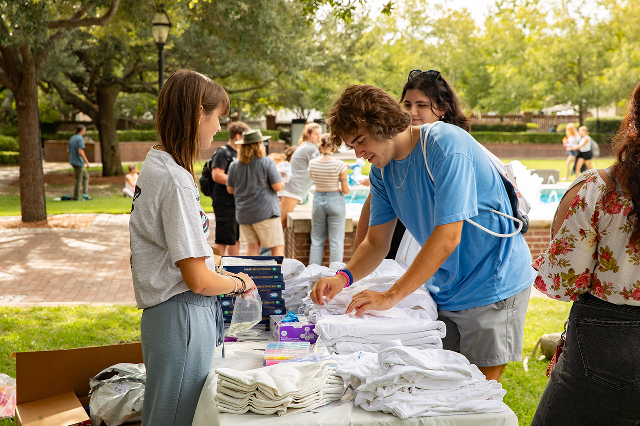 Students attend Tie Dye with Pride in Rivers Green.