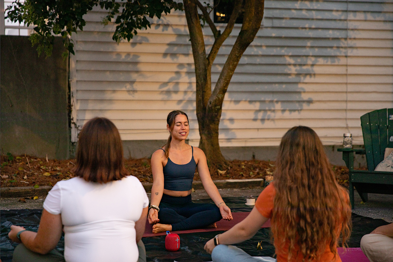 The Center for Sustianable Development hosts a grand opening of their newly renovated building with a yoga class