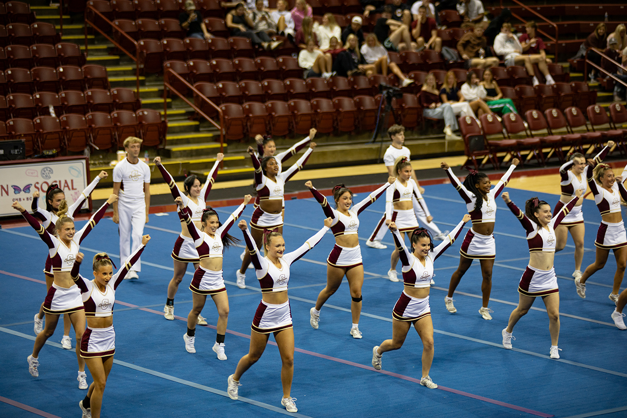 Cheerleaders at Pep Supper.