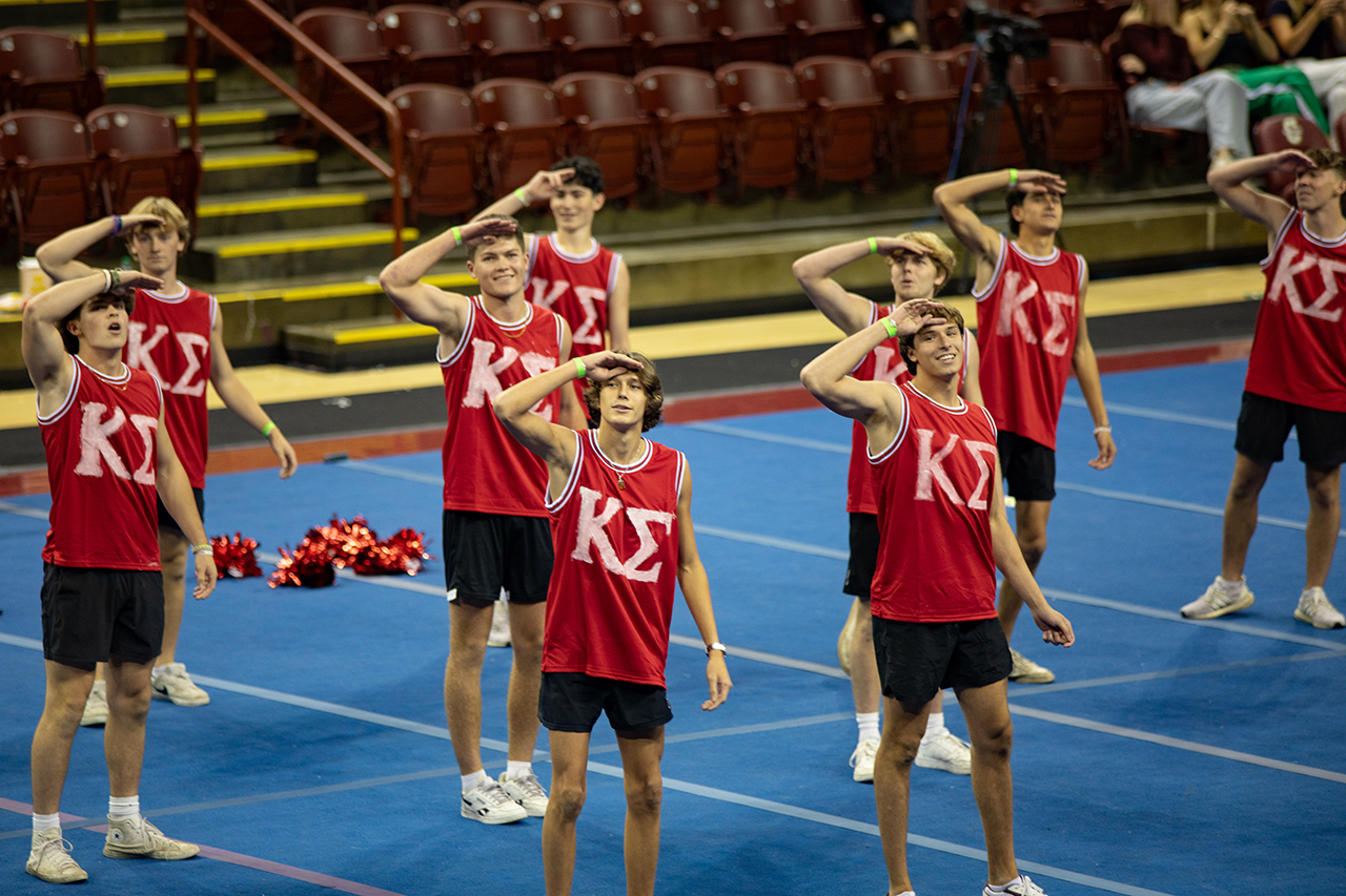 Students participate in Greek Life's Pep Supper