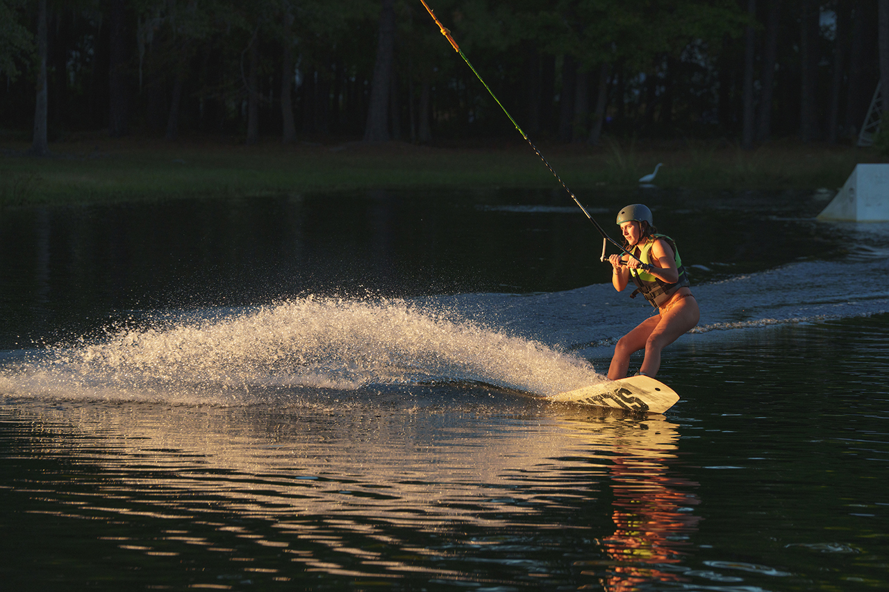 girl wakeboard with the college of Charleston 