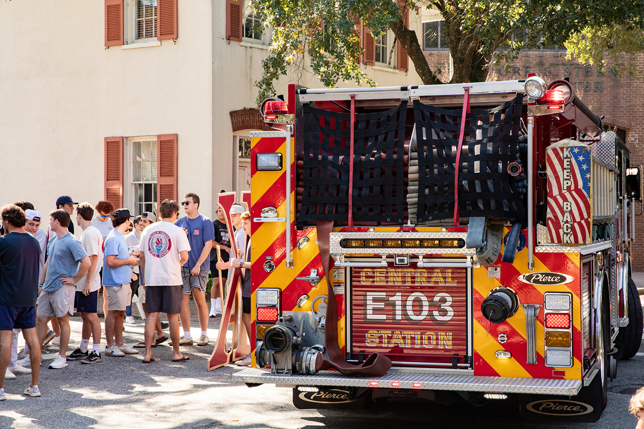 Pi Kappa Alpha annual Fire Truck Pull on George Street.