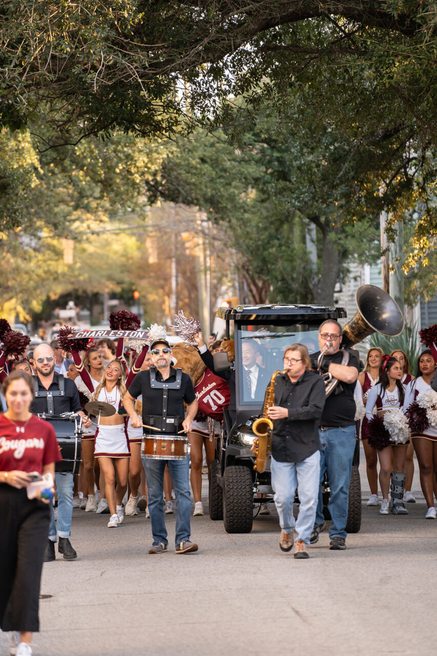 homecoming parade I'm second line fashion marches down Charleston