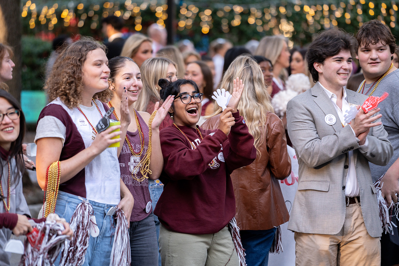 students cheer at first annual homecoming parade 