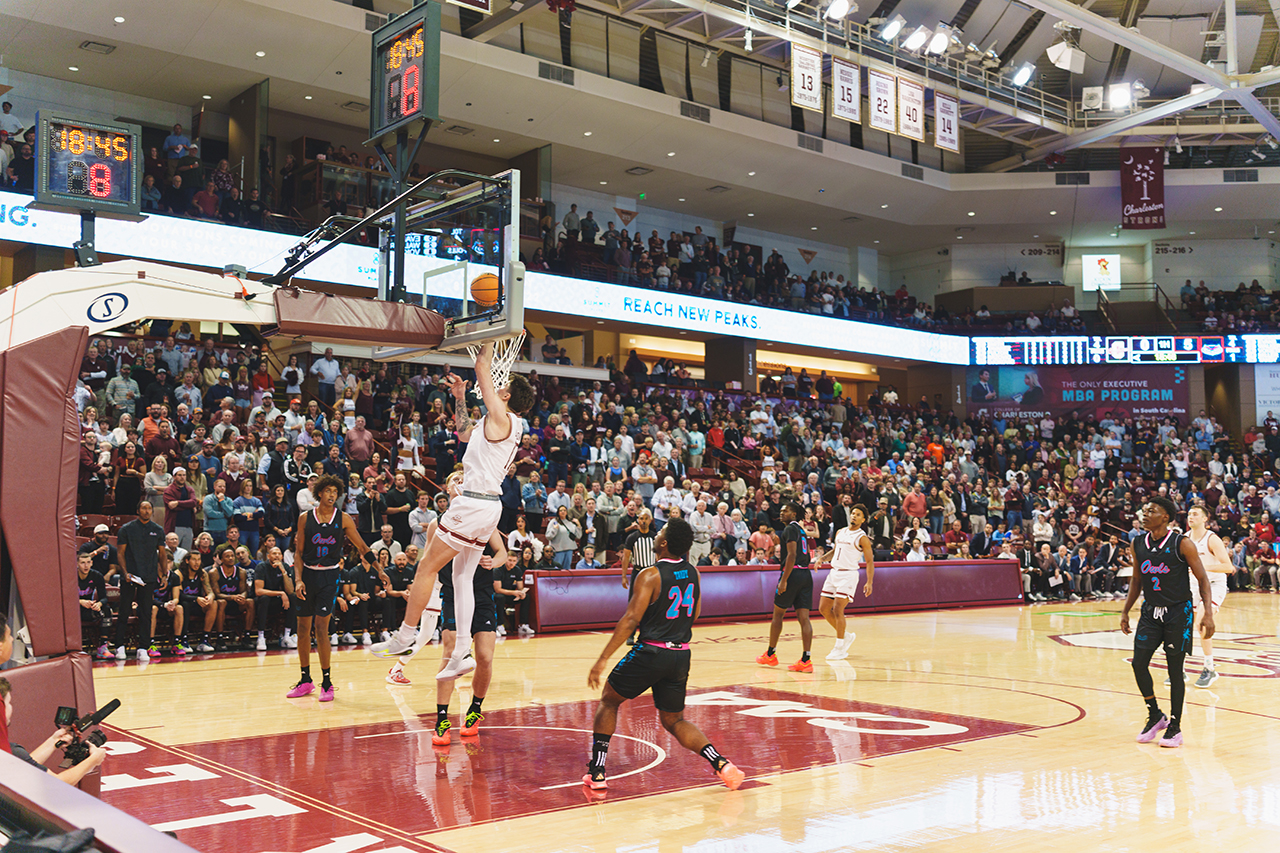 action at College of Charleston Men's Basketball Team home game