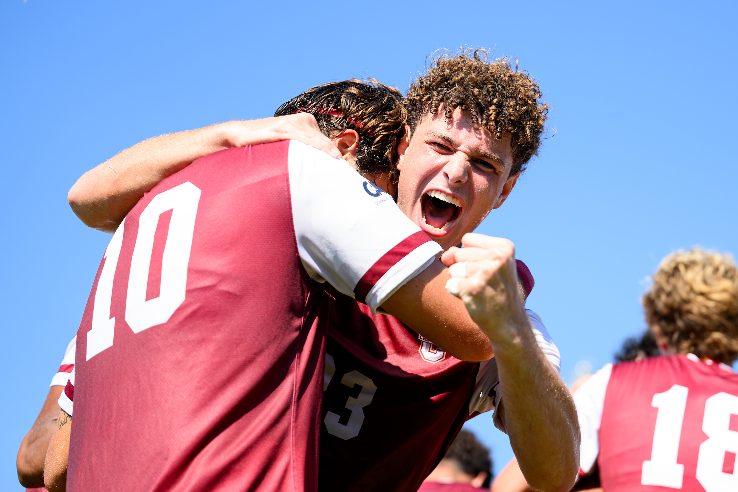 celebrating a win in soccer