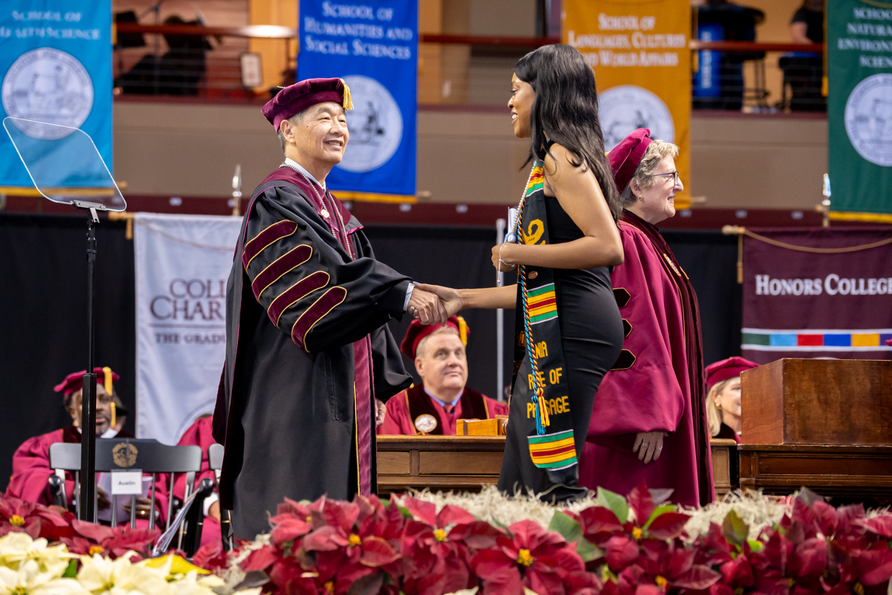 winter graduation at the College of Charleston